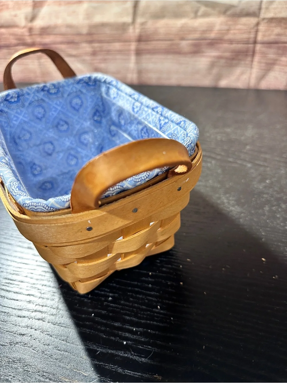 Longaberger Tea Basket With Provincial Paisley Liner And Protector 2001